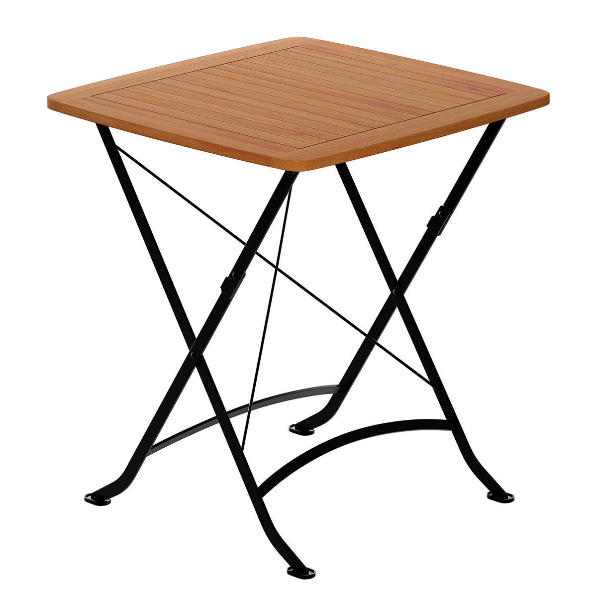 GARTENESSGRUPPE - Akazie massiv / Stahl - Akazie / Schwarz - 5-teilig - Schwarz/Akaziefarben, Holz/Metall - home24