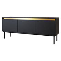 TV-LOWBOARD Carmesi 3D - Schwarz, Holzwerkstoff/Metall (150/60/40cm) - MIRJAN24