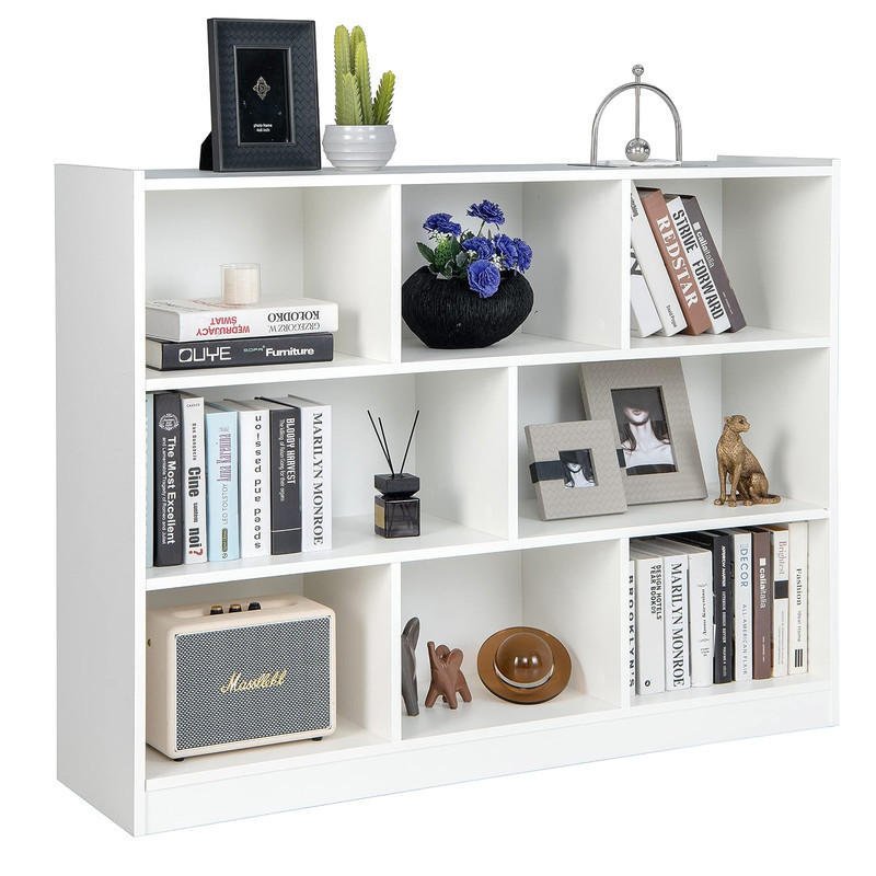 Costway Bücherregal Weiß 122x93x32 cm