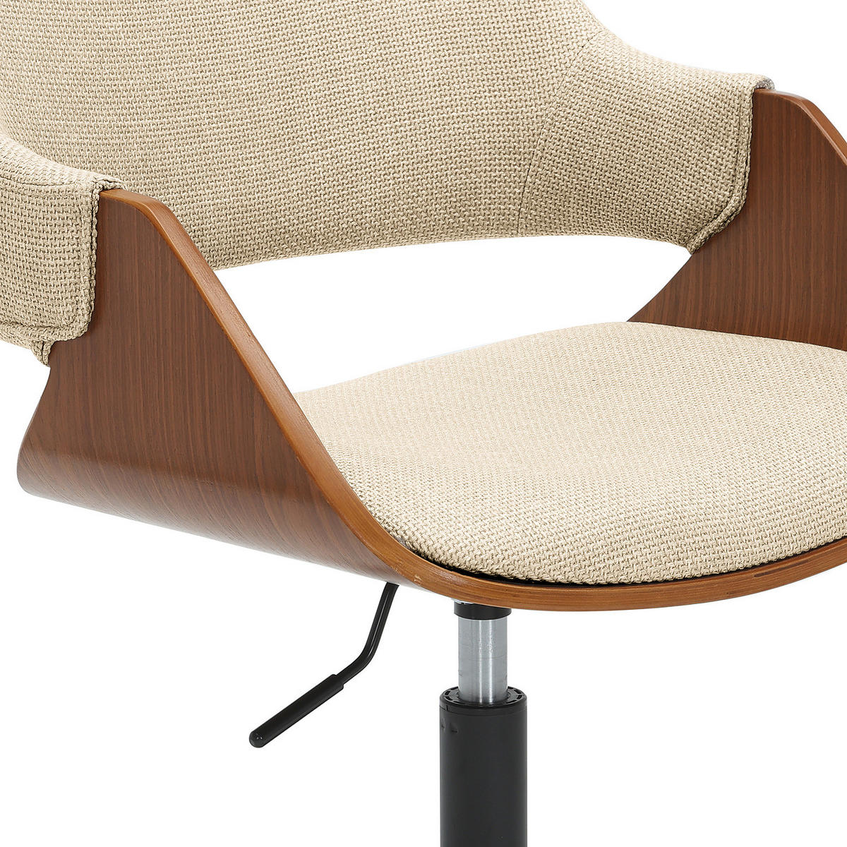 BÜRODREHSTUHL - Strukturstoff / Eisen - Schwarz/Braun, Textil/Metall (51/78/57cm) - home24