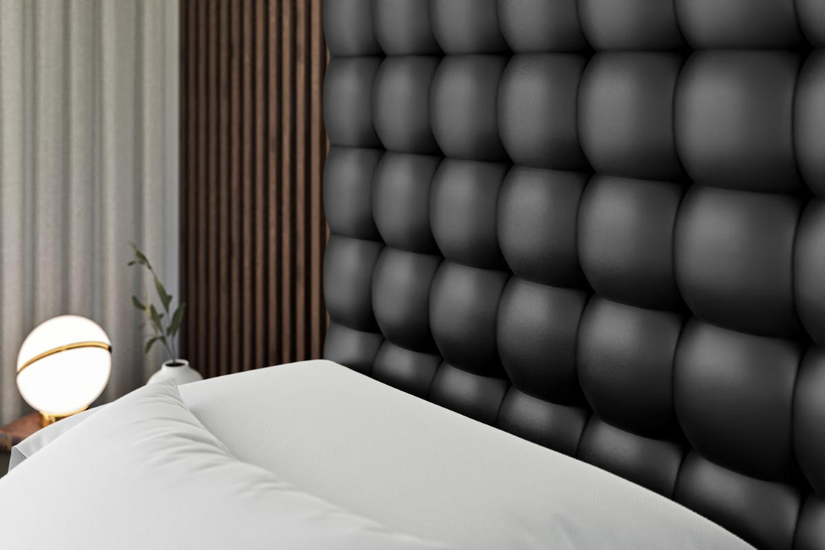 BOXBETT mit H3-Matratze und Lattenrost - VIONE - 120x200 Schwarz Hochglanz - Schwarz Hochglanz, Holzwerkstoff (120/200cm) - ALTDECOR
