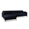 ECKSOFA links Mamaia aus Samt dunkelblau 5 Sitzplätze - Dunkelblau, Textil (185/293cm) - Micadoni