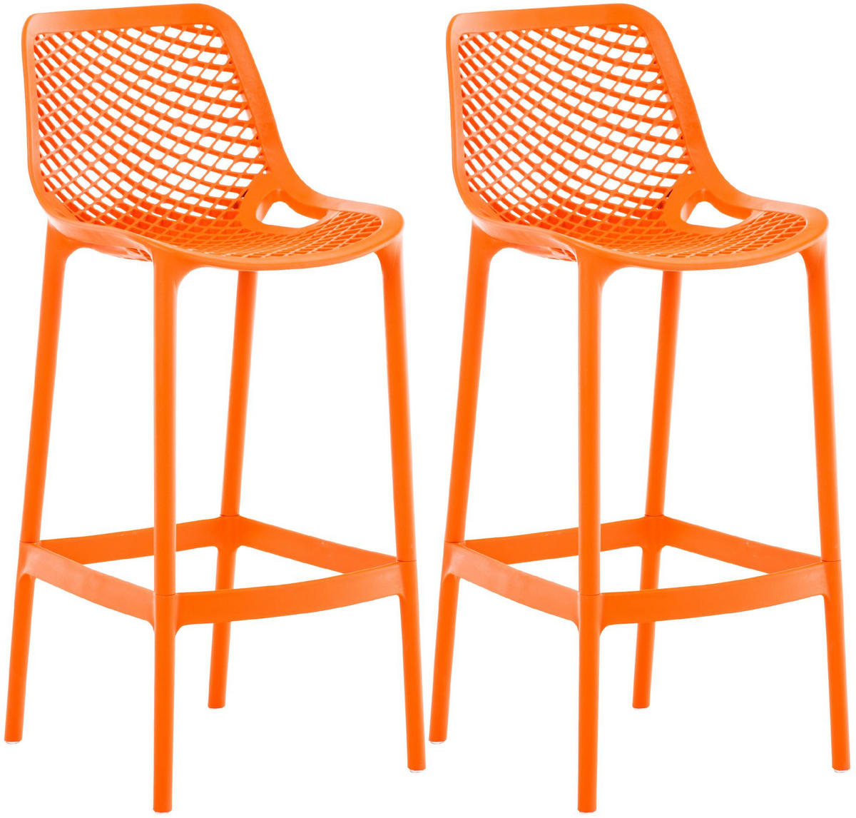 BARHOCKER 2er Set Bunim Kunststoff Orange - Orange, Kunststoff (45/105/53cm) - DELUKE