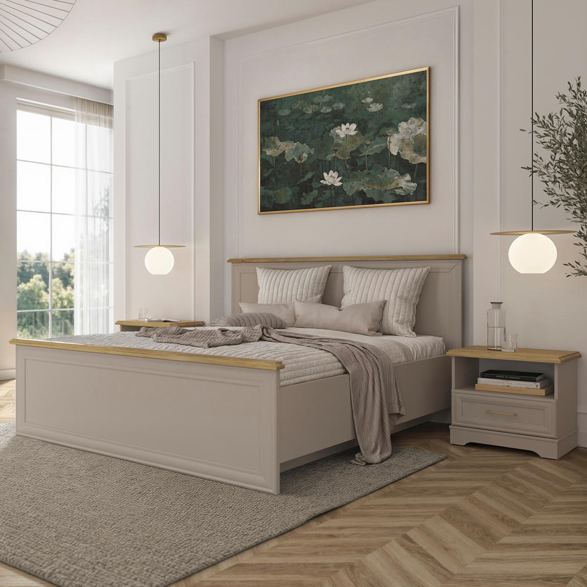 BOXBETT 160/200 Perle Kaschmir - Beige, Holzwerkstoff (160/200cm) - Petits-meubles