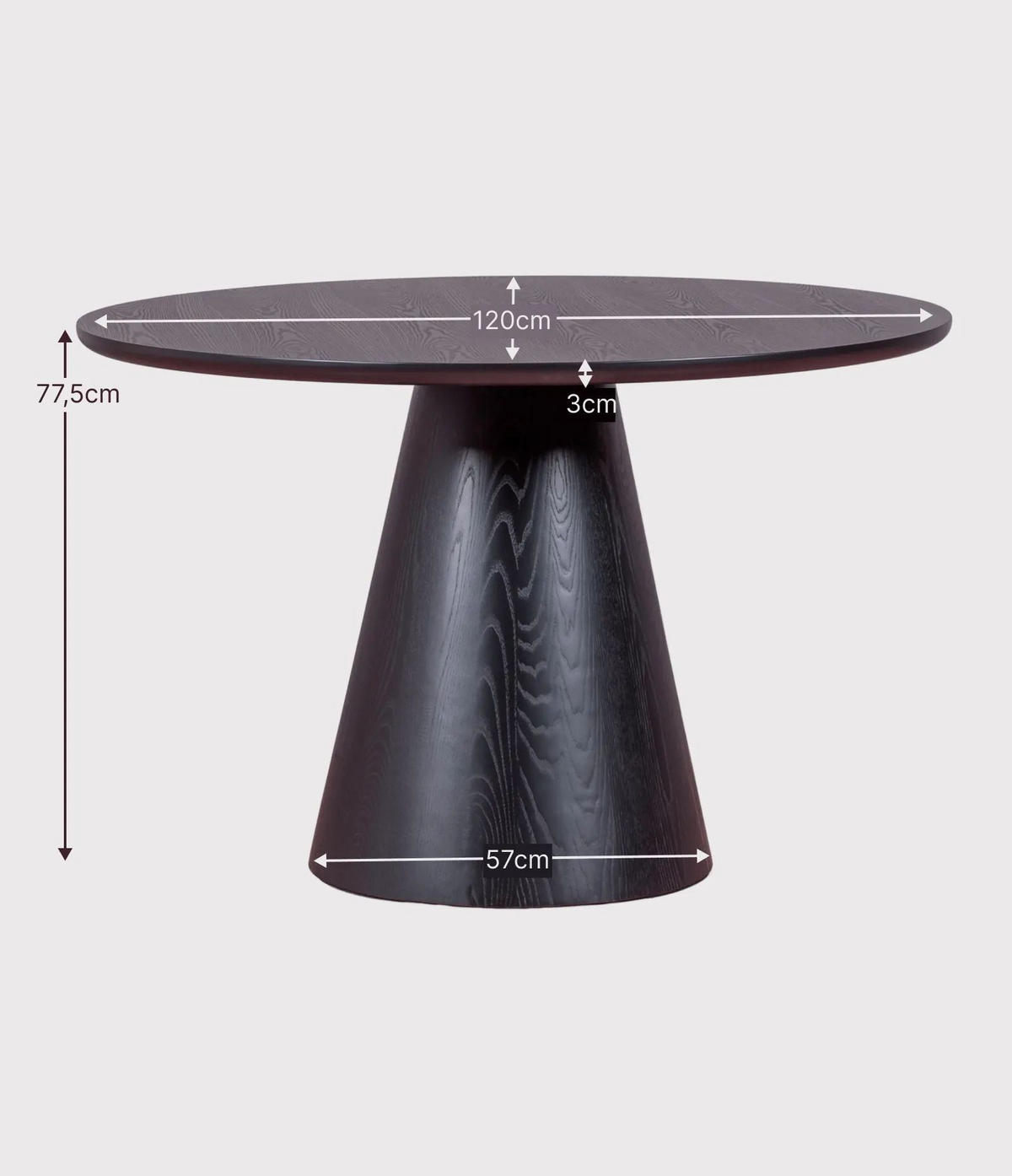 ESSTISCH Rund Eschefarben 120/120/78 cm - Eschefarben, Holz (120/120/78cm) - Nest Dream