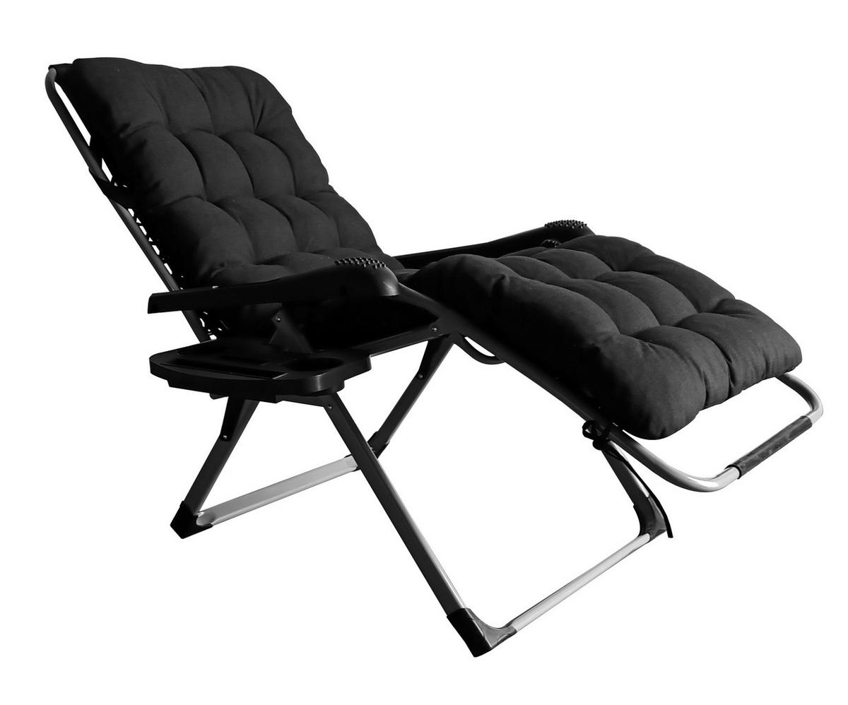 LIEGESTUHL mit extra dicker Auflage, Anthrazit - Anthrazit/Schwarz, Metall (73/110/81cm) - QUICK STAR