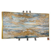 GEMÄLDE Goldene Bucht Schattenfugenrahmen Gold 140x70 cm - Goldfarben, Holz (140/70cm) - YS-art gallery