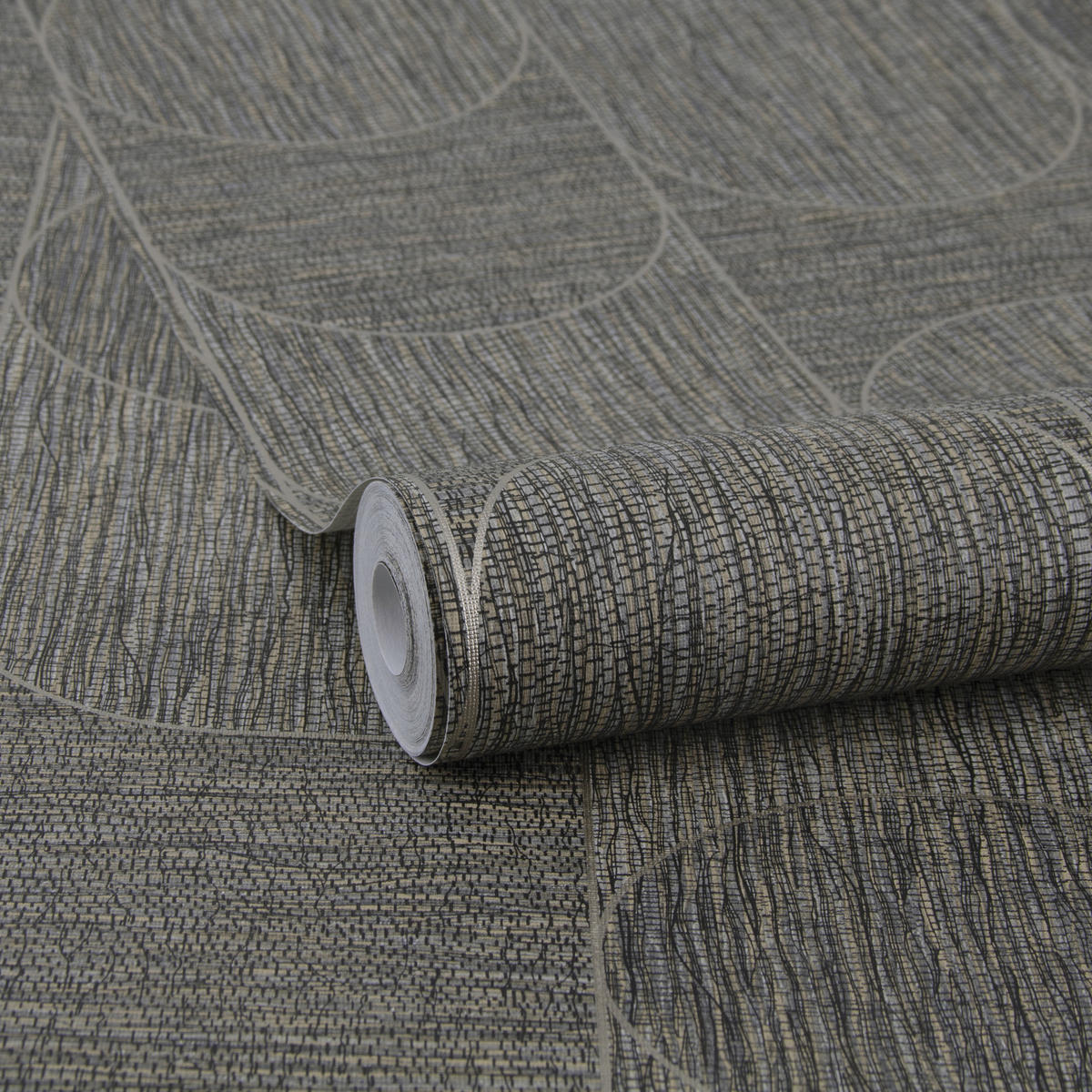 VLIESTAPETE - Geometric Grasscloth Brown - Braun, Papier/Kunststoff (52/1000cm) - Sublime