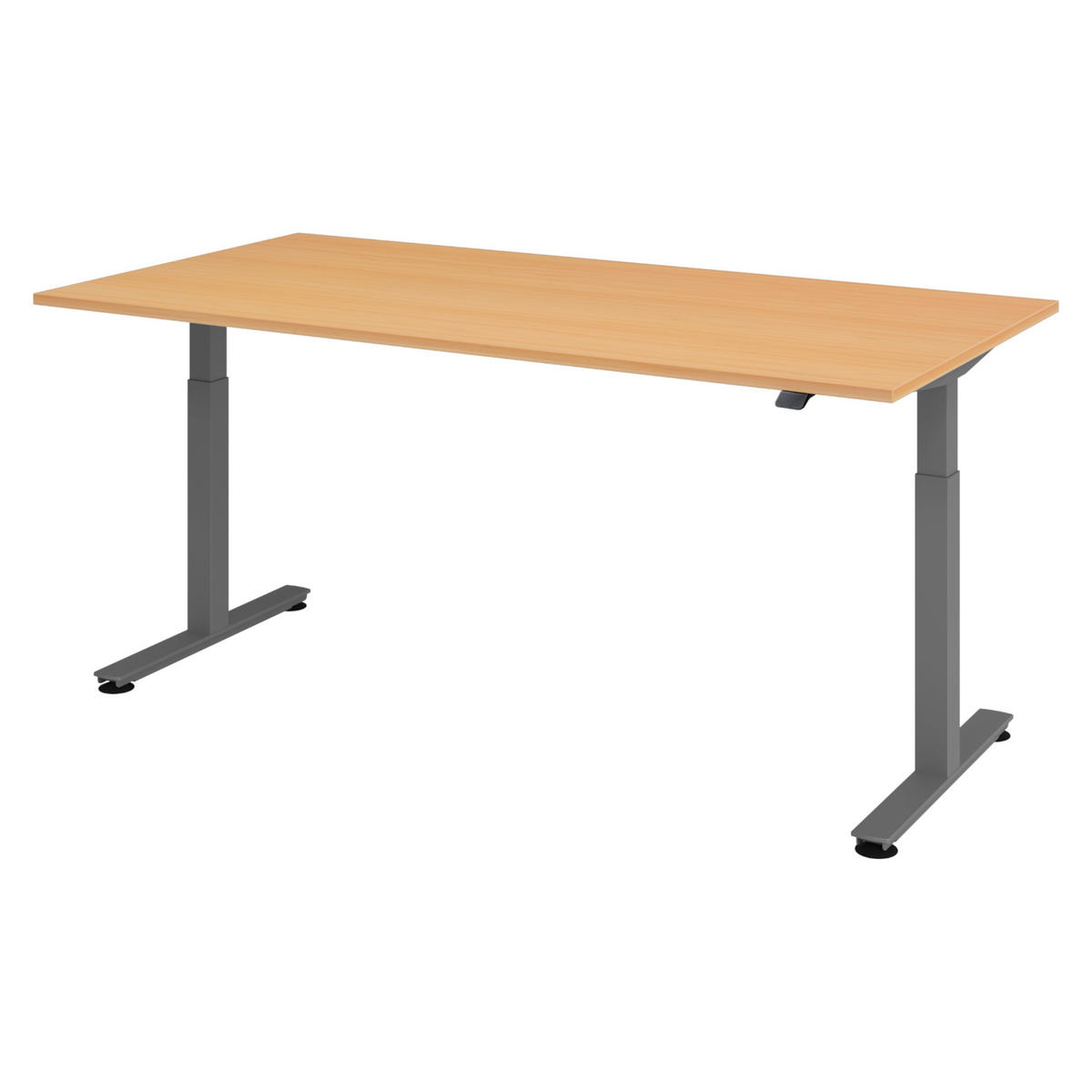 SCHREIBTISCH elektrisch XMST 100/200/74 cm in Buchefarben/Graphitfarben - Buchefarben/Graphitfarben, Holzwerkstoff (100/200/74cm) - bümö