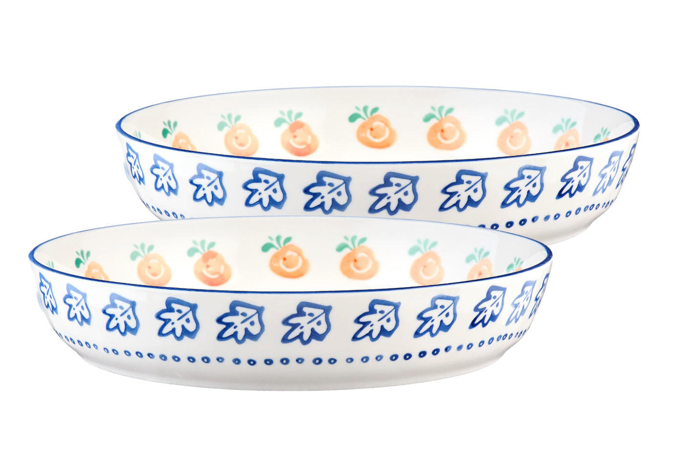 OBSTKORB Napoli Ø11cm - 2er-Set - Zitrusfrucht - Weiß, Keramik (25.5/5cm) - Björn