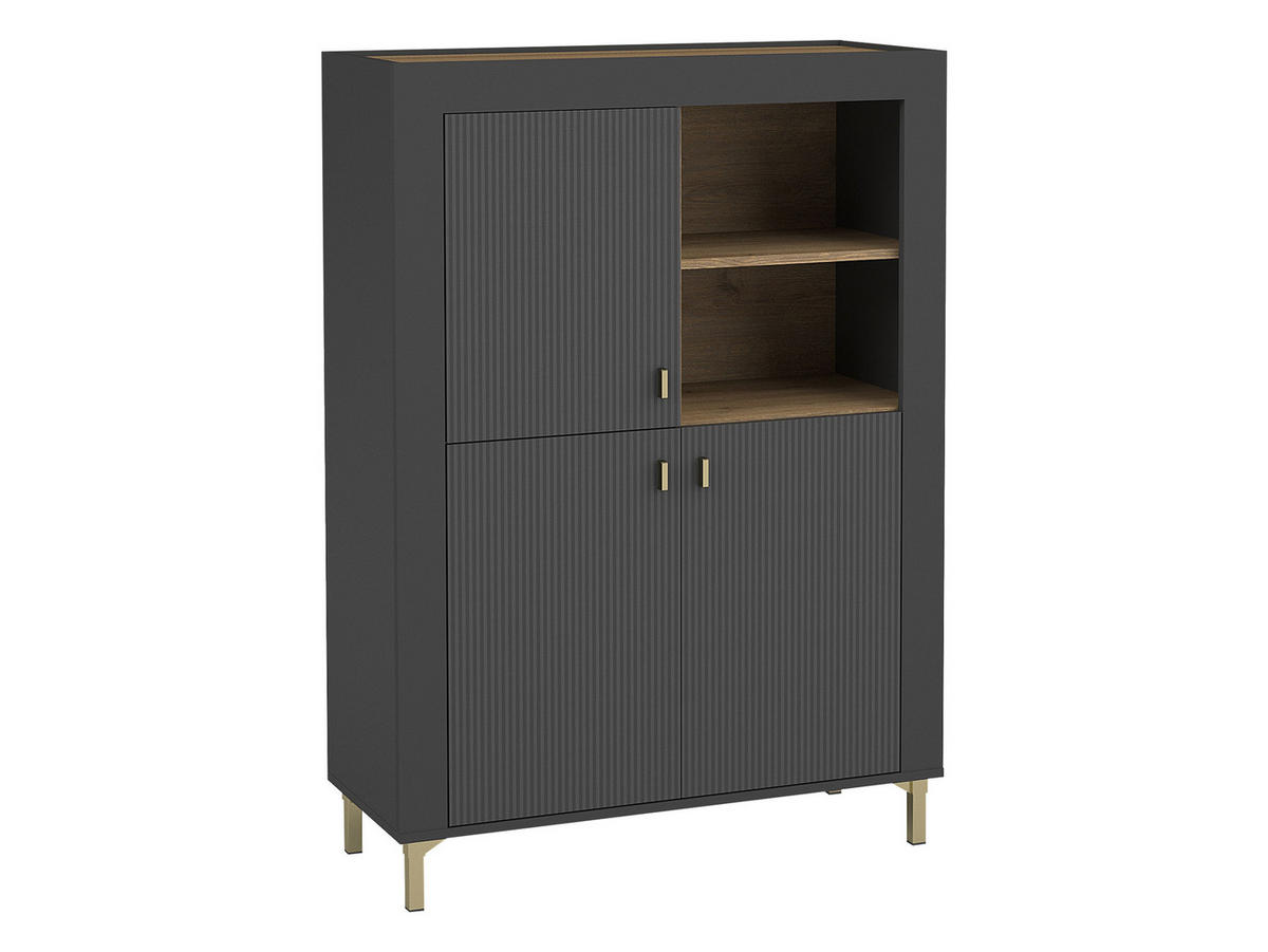 HIGHBOARD Mossa 3D MO05 - Goldfarben/Schwarz, Holzwerkstoff/Kunststoff (97/136/40cm) - MIRJAN24