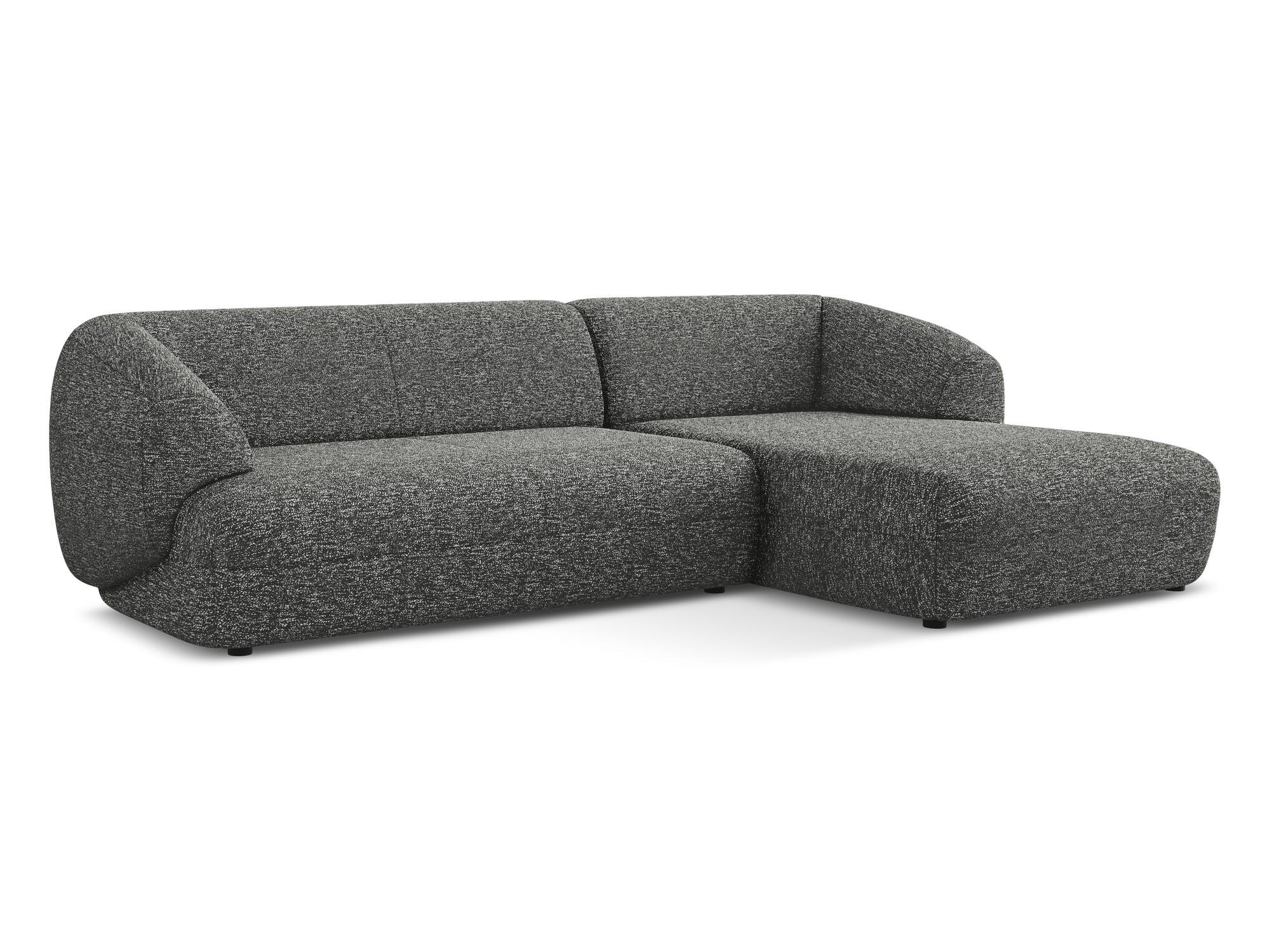 ECKSOFA rechts Strukturstoff Stoff Grau - Dunkelgrau/Schwarz, Kunststoff/Textil (280/156cm) - Makamii