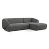 ECKSOFA rechts Strukturstoff Stoff Grau - Dunkelgrau/Schwarz, Kunststoff/Textil (280/156cm) - Makamii