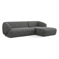 ECKSOFA rechts Strukturstoff Stoff Grau - Dunkelgrau/Schwarz, Kunststoff/Textil (280/156cm) - Makamii
