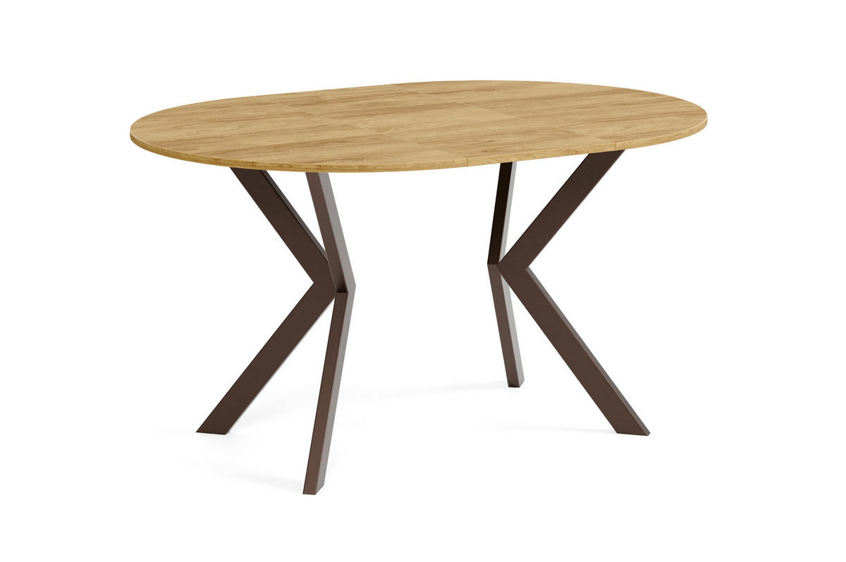 ESSTISCH EVO - Eichefarben/Braun, Holzwerkstoff/Metall (90/90/76cm) - Meblini