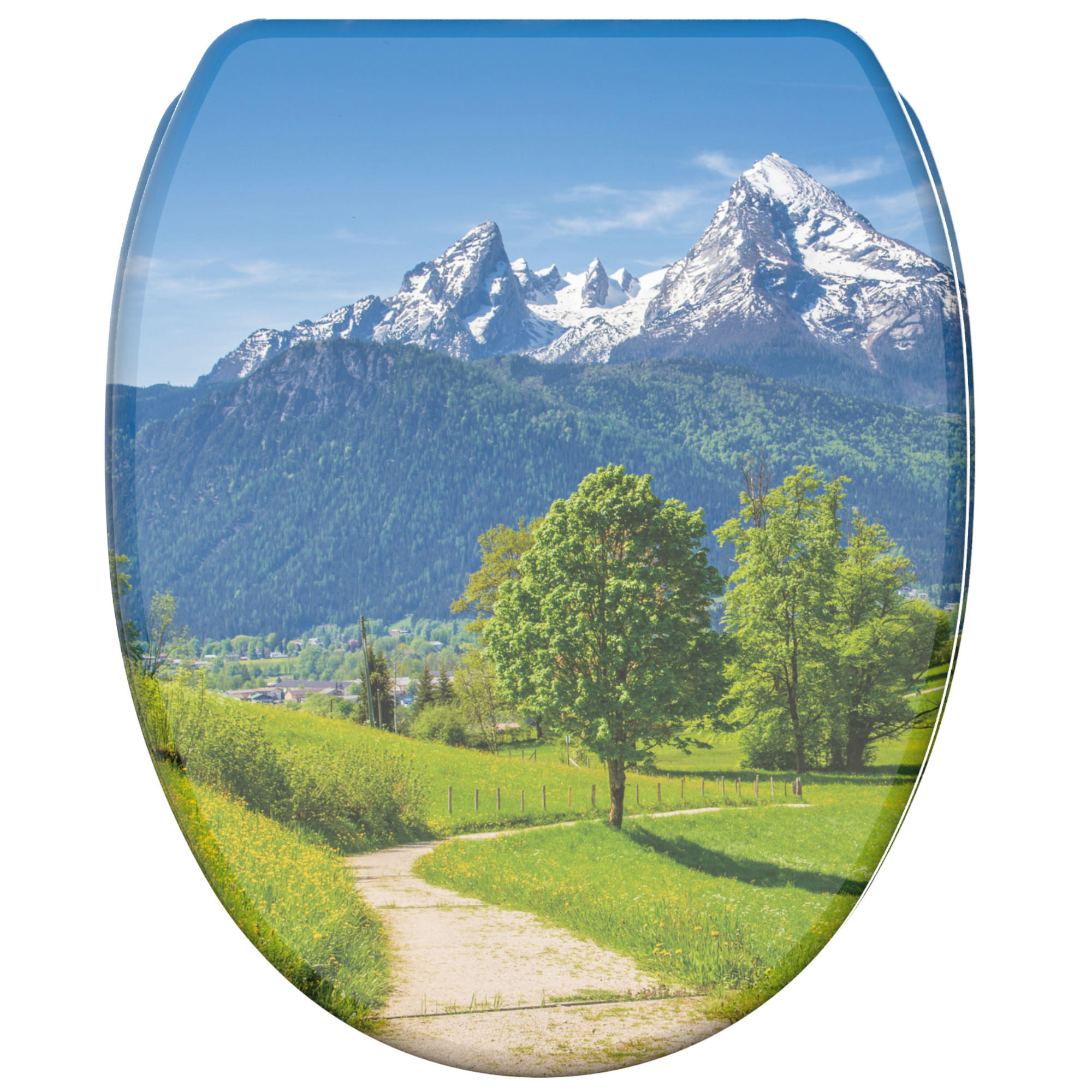 WC-SITZ mit Absenkautomatik Alpen - Grün, Holzwerkstoff (37.7/5.5/48cm) - Sanilo