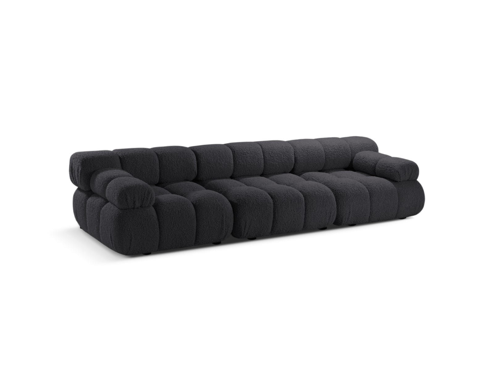 SOFA modular Bellis aus Boucle graphit 3 Sitzplätze - Graphitfarben, Textil (94/70/282cm) - Micadoni