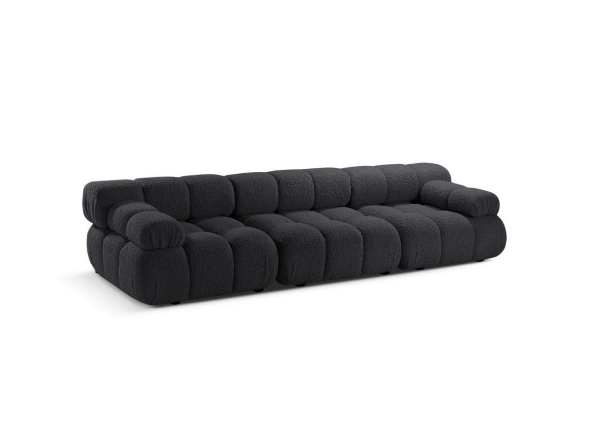 SOFA modular Bellis aus Boucle graphit 3 Sitzplätze - Graphitfarben, Textil (94/70/282cm) - Micadoni
