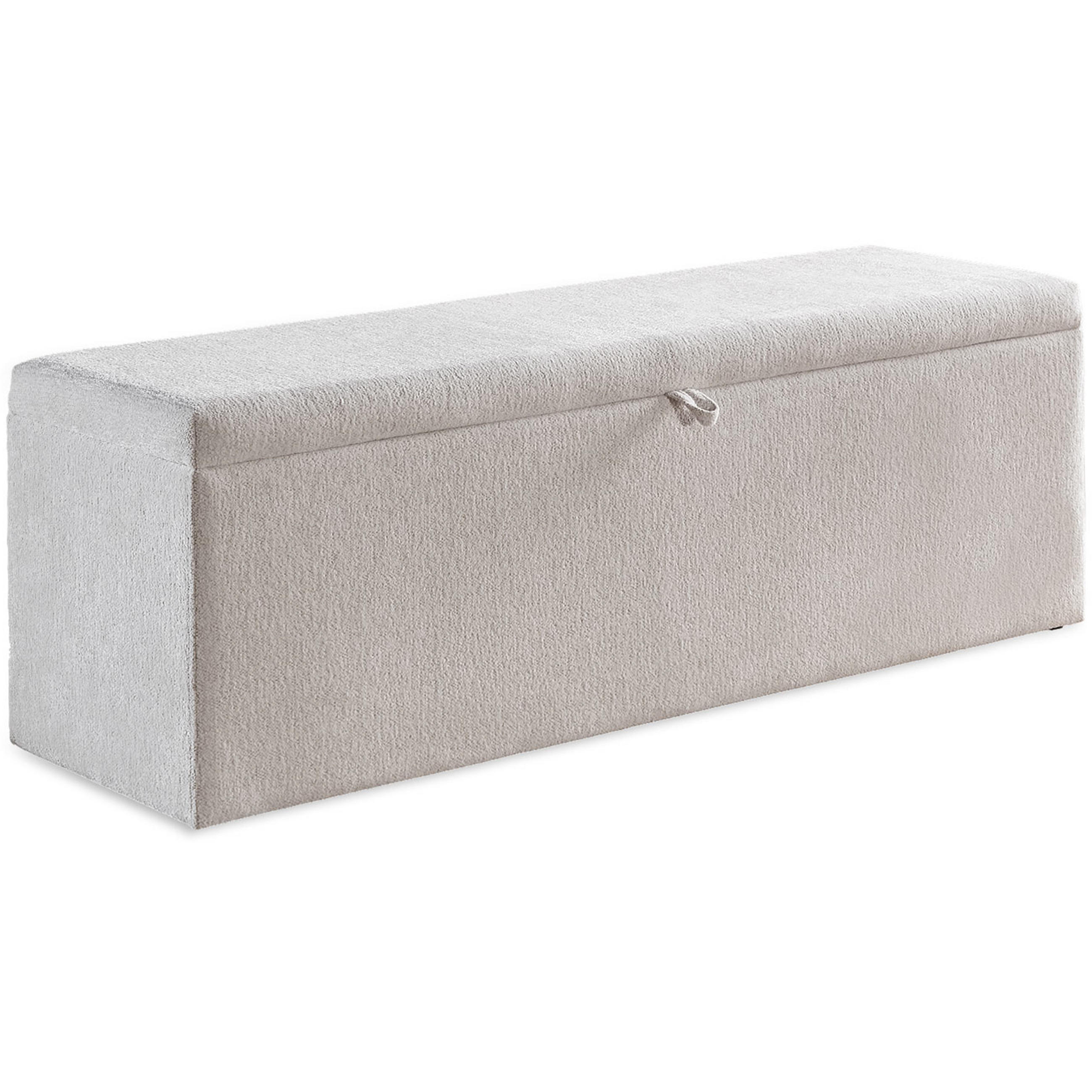 BETTBANK LUXOR 160/43/43 cm, Ivory, Aufklappbar, mit Stauraum - Creme/Schwarz, Holz/Kunststoff (160/43/43cm) - Consilio Concept