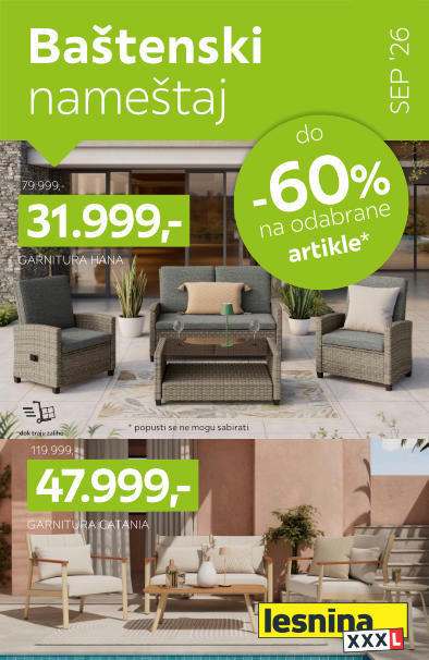 Do 60% popusta na baštenski nameštaj u Lesnini XXXL