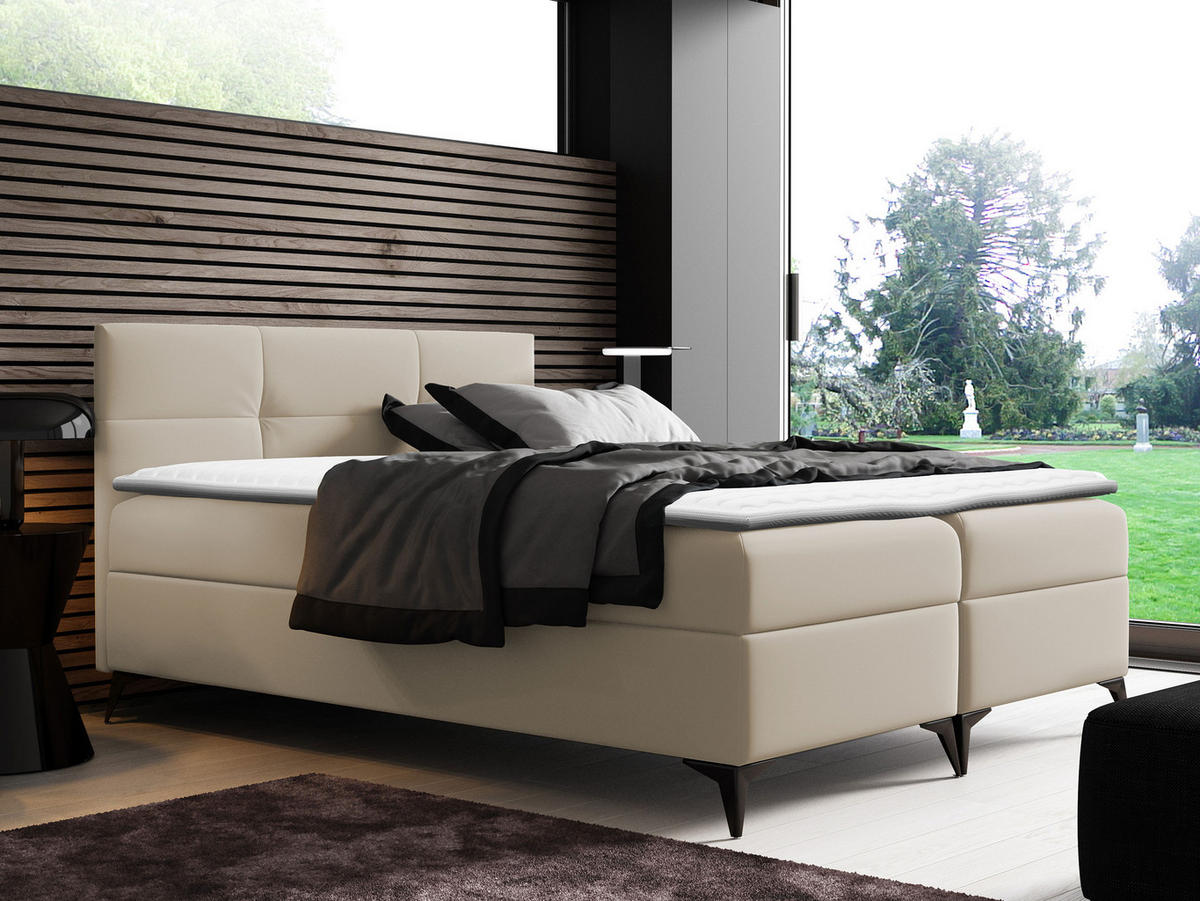 BOXBETT Figaro - Beige, Holz (180/200cm) - MIRJAN24