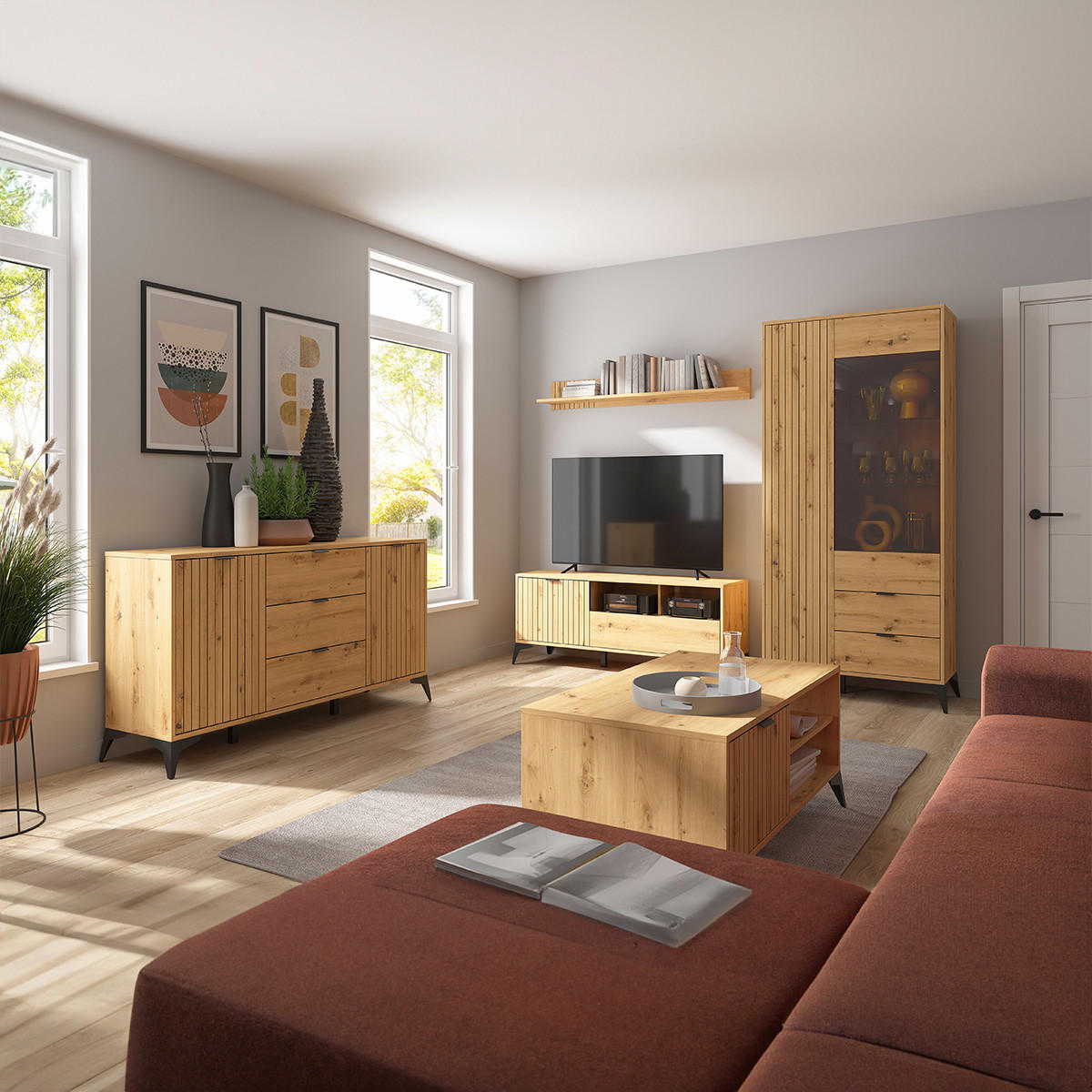 SIDEBOARD Mao Holz - Braun, Holzwerkstoff (150/83/41cm) - Petits-meubles