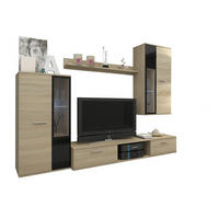WOHNWAND CERES LED - Sonoma Eiche, Holzwerkstoff (240/180/40cm) - Meblini