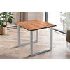 ESSTISCH MAX - Silberfarben/Braun, Holz/Metall (90/90/77cm) - SAM