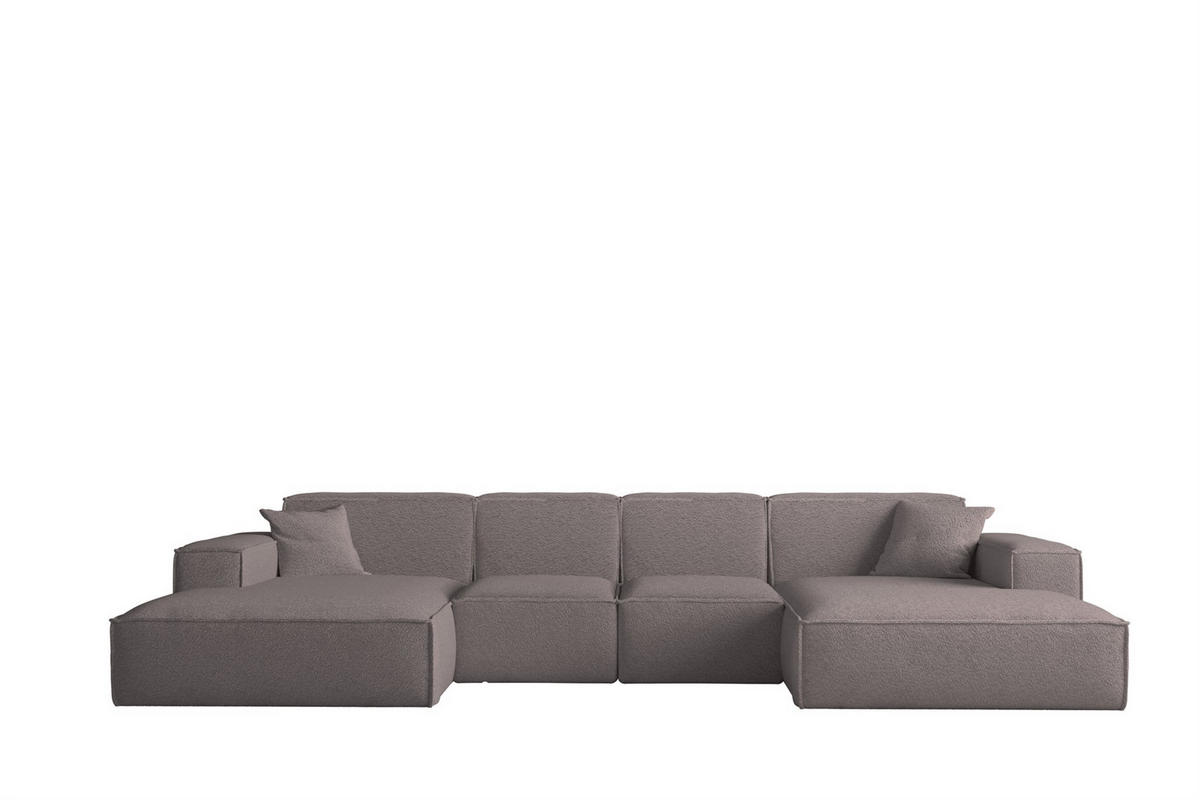 WOHNLANDSCHAFT Celes Premium Xs Bukla - Taupe, Holzwerkstoff/Textil (342/73/165cm) - Fun Möbel