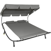 GARTENLIEGE Livorno,215 x 183 x 150 cm,schwarz/grau - Schwarz/Grau, Kunststoff (185/175/195cm) - tectake