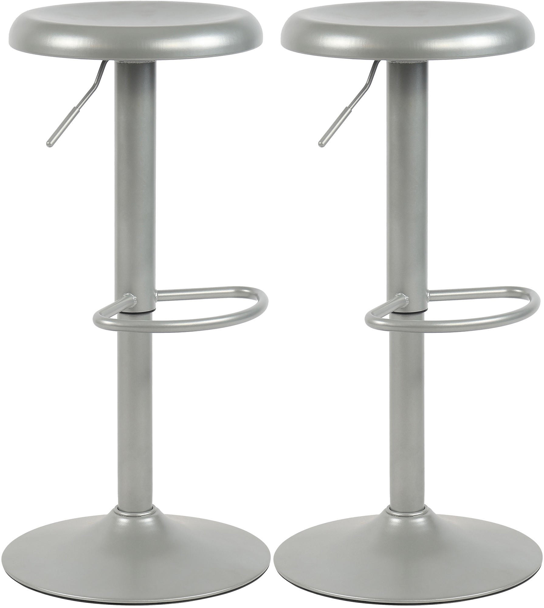 BARHOCKER 2er Set Metall Silber - Silberfarben, Metall (38.5/58/38.5cm) - CLP
