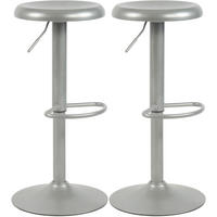 BARHOCKER 2er Set Metall Silber - Silberfarben, Metall (38.5/58/38.5cm) - CLP
