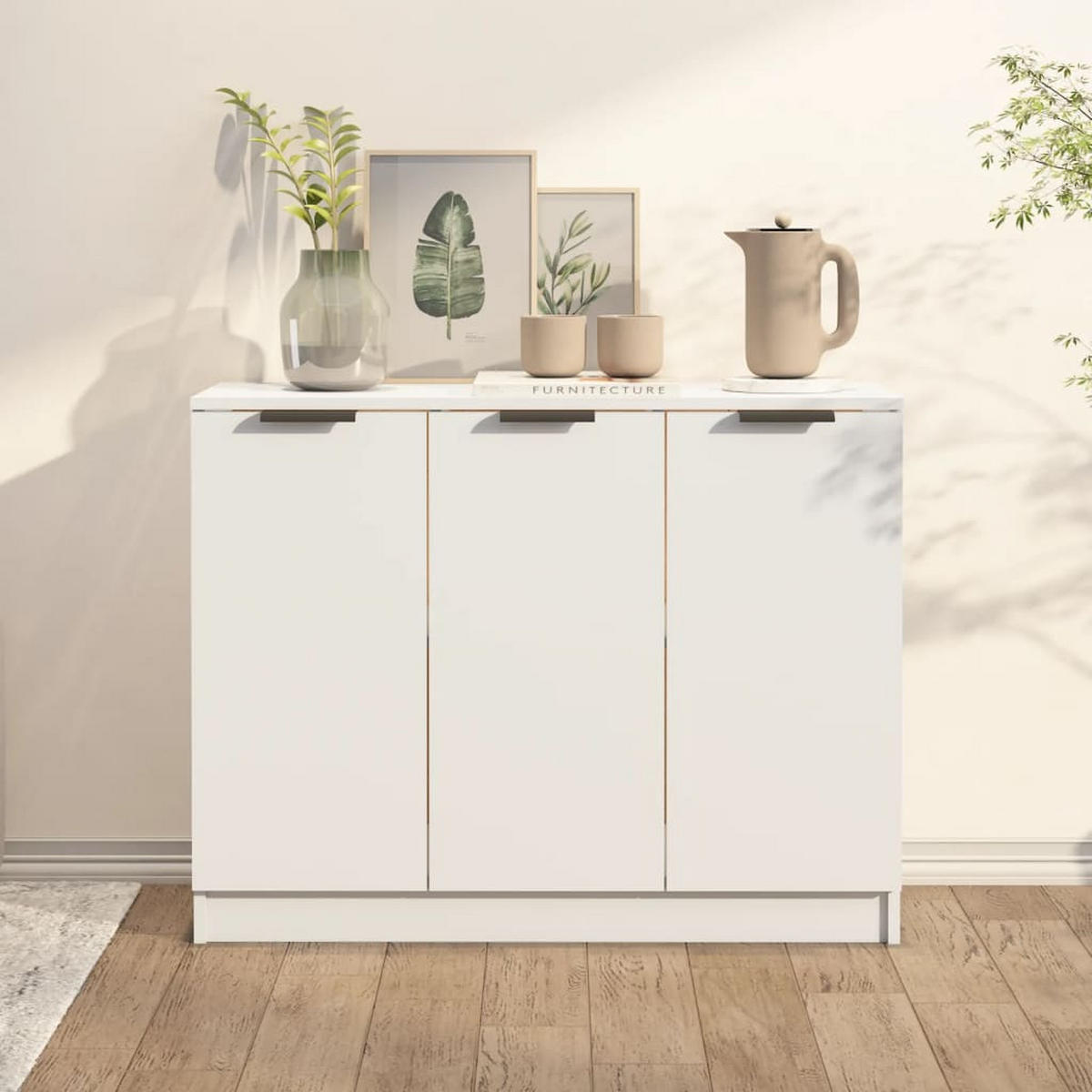 SIDEBOARD Weiss 90,5/30/70 Cm Holzwerkstoff - Weiß, Holzwerkstoff (30/70/90.5cm) - vidaXL