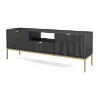 TV-LOWBOARD Schwarz NEW Goldfarben - Schwarz, Holzwerkstoff (154/56/39cm) - Sepro Meble