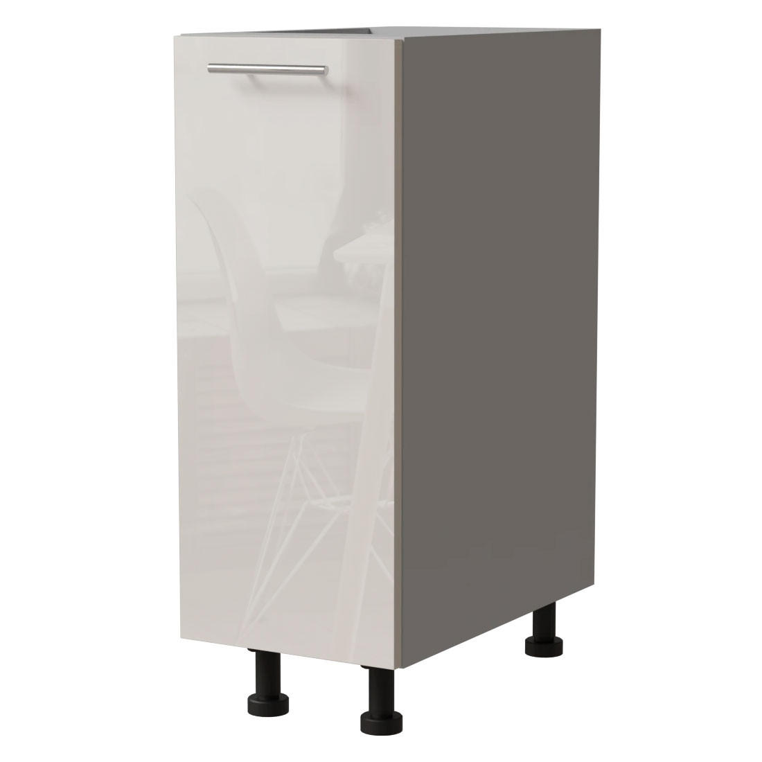 Feldmann-Wohnen Unterschrank Creme, Grau 30x82x50 cm