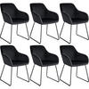 ESSZIMMERSTUHL Jeane,57 x 61 x 85,5 cm, Belastbarkeit 120 kg,Samtoptik schwarz/schwarz - Schwarz, Kunststoff (57/85.5/61cm) - tectake