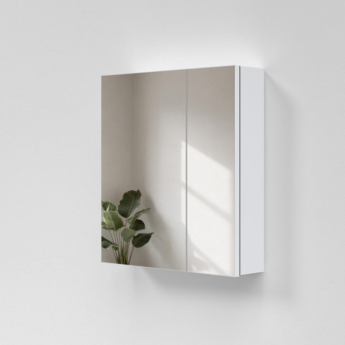 SPIEGELSCHRANK mit Ablagefächern und Rückwand-Stauraum Mattweiß, 65/60/14,5 cm - Weiß, Glas (60/65/15cm) - EMKE