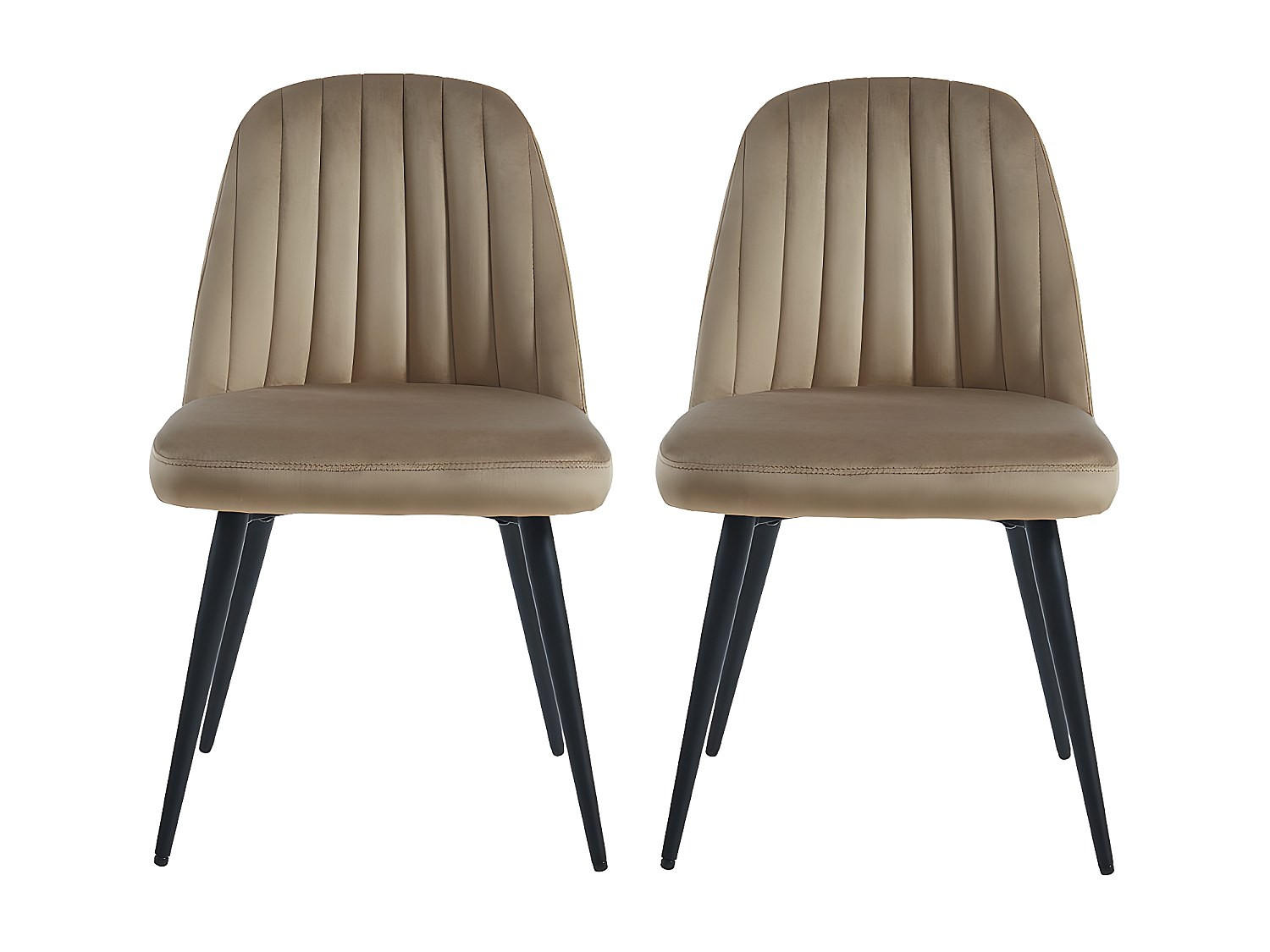 STUHL - 49 cm x 52 cm - Samt, Stoff - Beige - ELEANA - Beige, Textil (49/81/52cm) - Vente-Unique