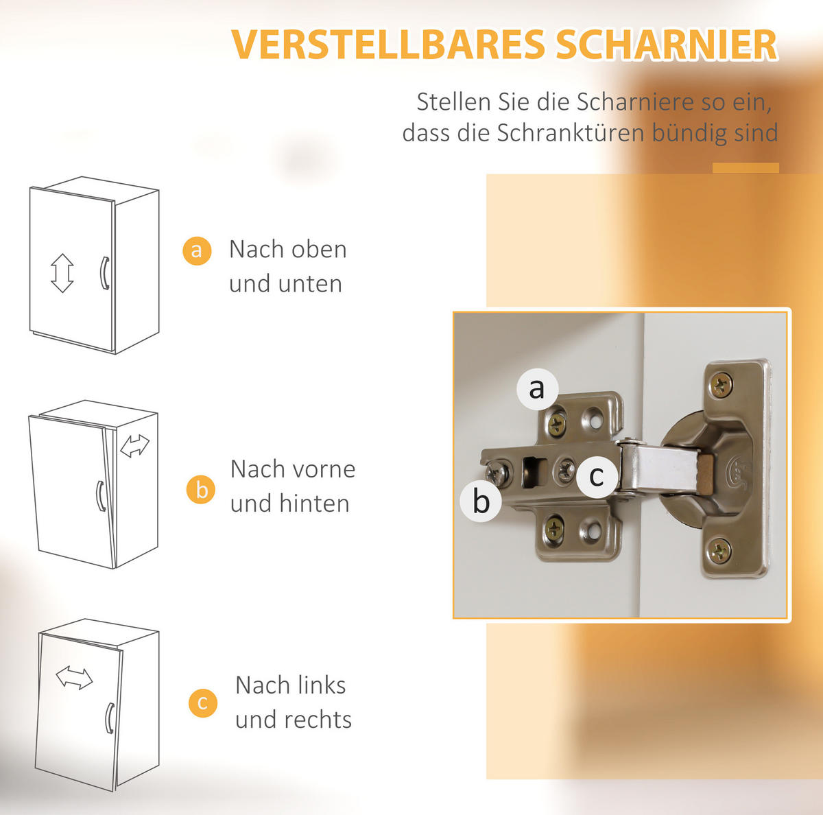 HIGHBOARD 70/40/170 cm in Weiß mit 4 Türen und verstellbaren Einlegeböden - Weiß, Holzwerkstoff (70/170/40cm) - Flora Grace