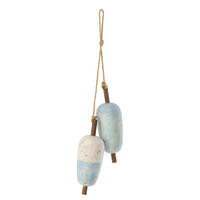 AUFHÄNGER BOJE NH (2ER SET) - Blau, Holz (19.5/6.5/38cm) - J-Line
