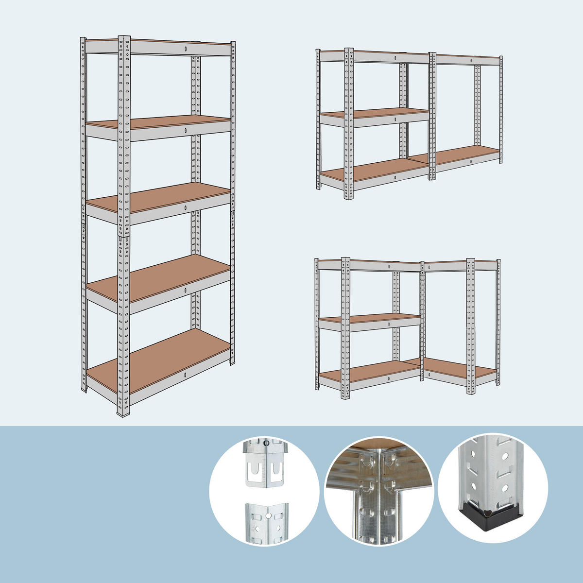 SCHWERLASTREGAL - Multicolor, Holzwerkstoff/Kunststoff (90/180/40cm) - Relaxdays