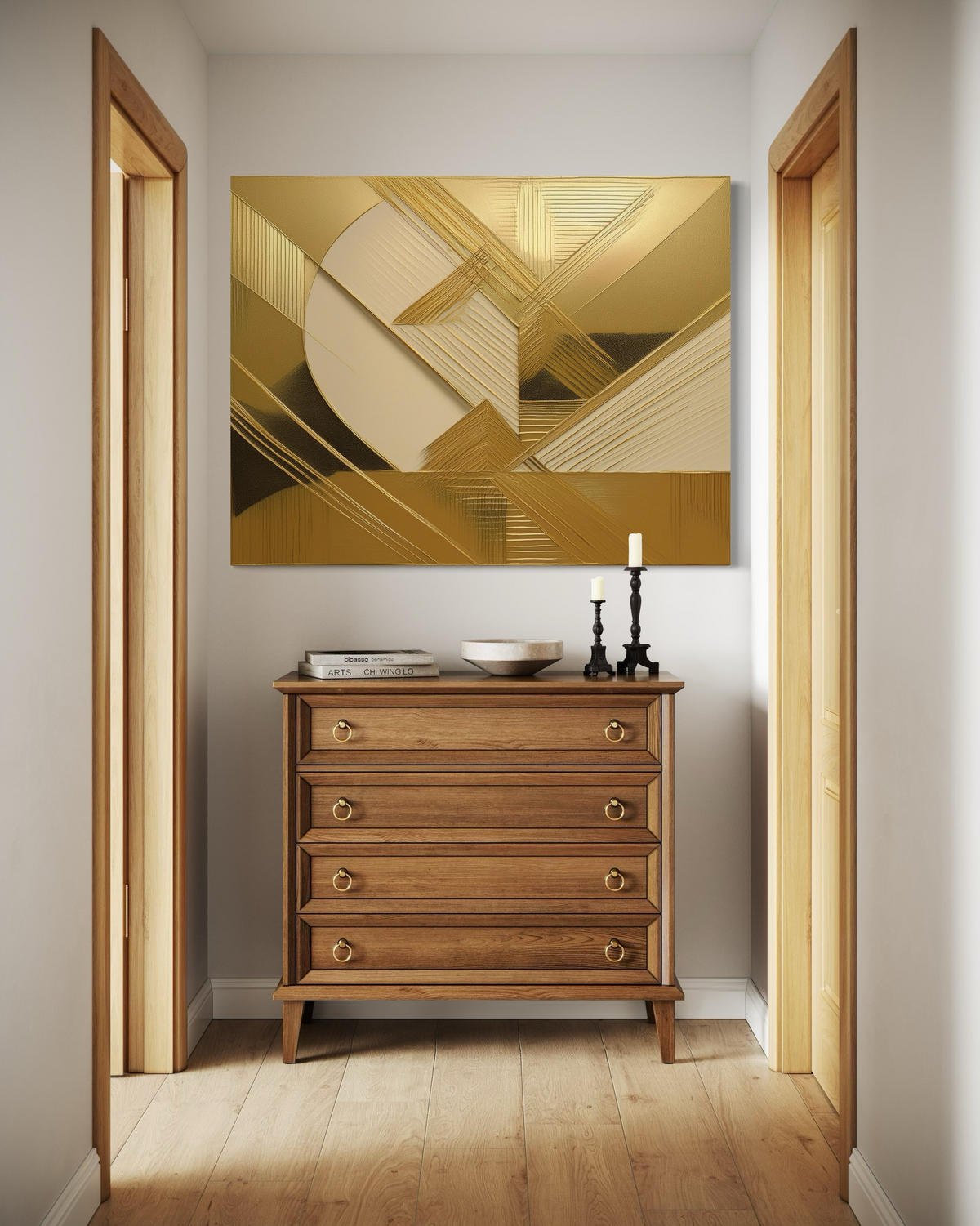 WANDBILD gold glamour abstraktion - Goldfarben, Textil (60/40cm) - Feeby