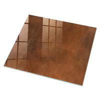 GLASPLATTE 80x60 cm – Warmes Braun - Blau, Glas (0.4/80/60cm) - ArtPrintCave