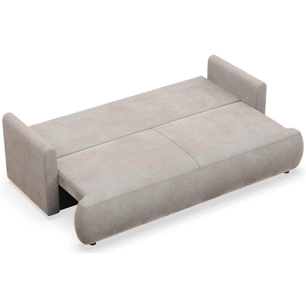 3-SITZER SOFA Ovo Mini Grau Velours Easy-Clean - Schwarz/Grau, Kunststoff/Textil (226/90/97cm) - Selsey