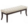 SITZBANK 120/38 cm Kunstleder Creme - Creme, Holz/Textil (120/46/38cm) - CLP