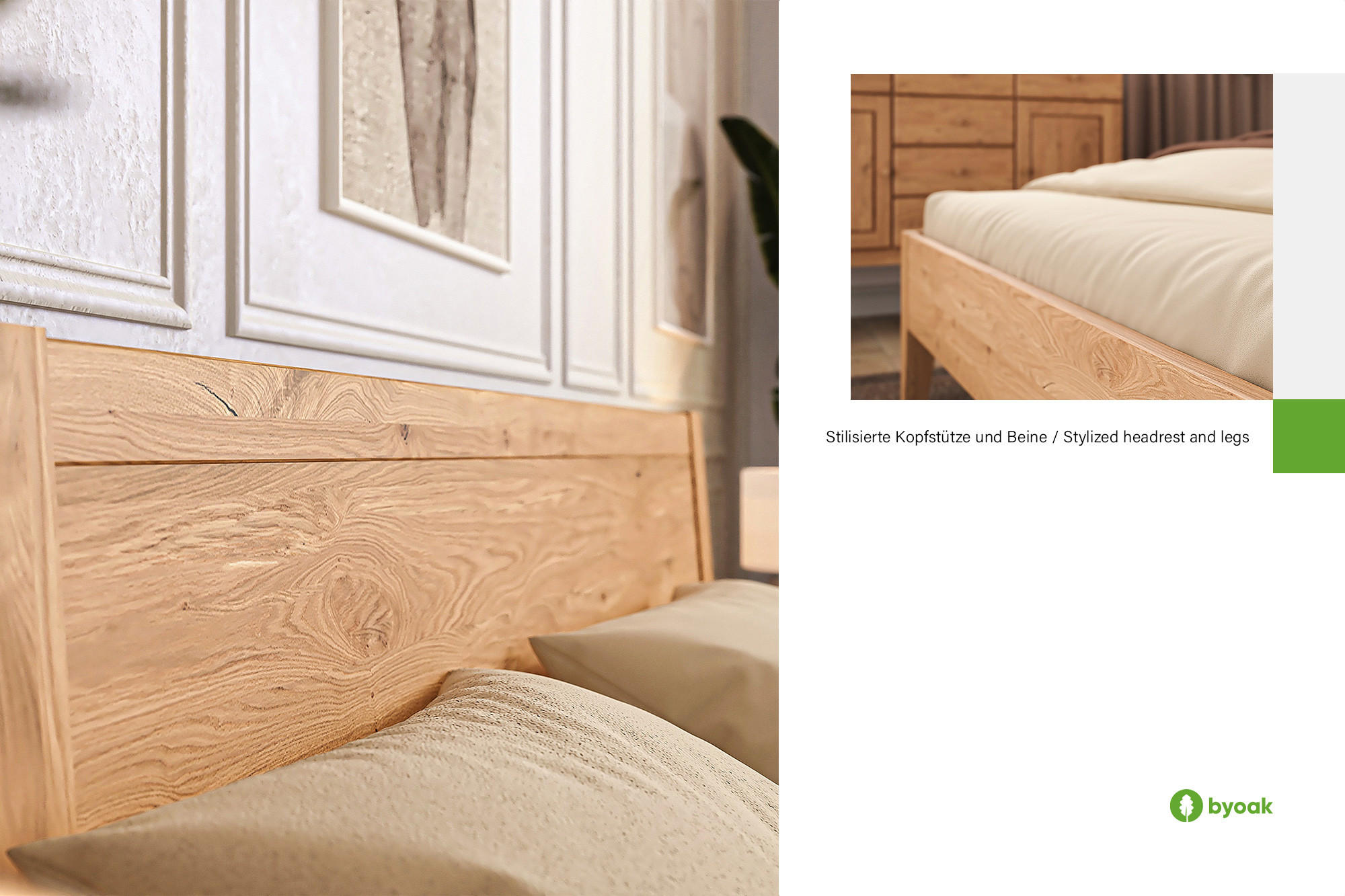 Thumbnail - byoak Massivholzbett, Kernbuche, Holz, Echtholz,Kernbuche, 200x220 cm, Schlafzimmer, Betten