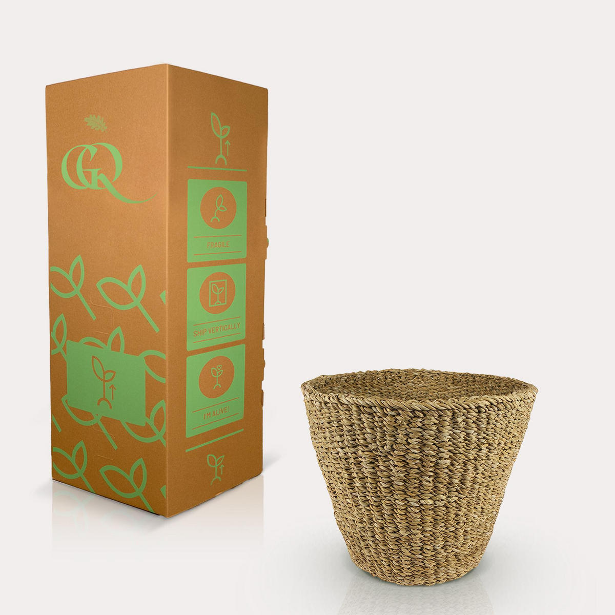 BLUMENTOPF Jip Natur Hellbraun L 30x25cm - Naturfarben, Naturmaterialien (30/25cm) - Green boutiQ