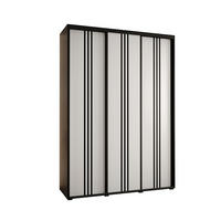 SCHWEBETÜRENSCHRANK 235,2/180/45 3-türig - Schwarz/Weiß, Holz/Metall (180/235/45cm) - Abiks Möbel