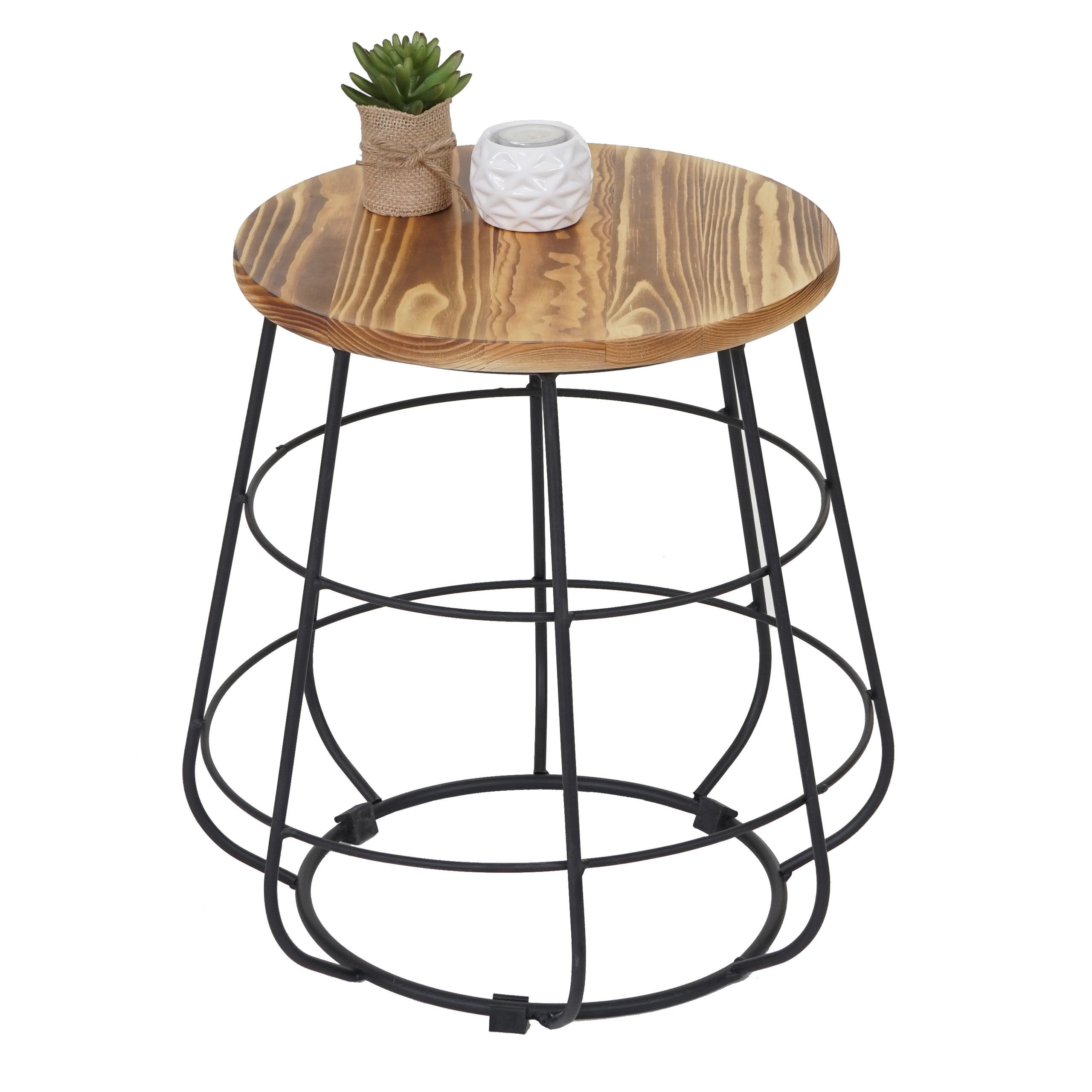 BEISTELLTISCH ECHTHOLZ rund Braun, Schwarz - Schwarz/Braun, Holz (35/35/40cm) - MCW