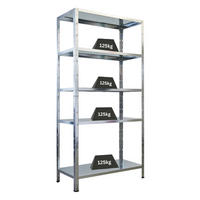 SCHWERLASTREGAL Ares 180x90x40cm 5 Stahlplatten-Ebenen Fachlast 125 kg Verzinkt - Silberfarben, Metall (90/180/40cm) - PROREGAL